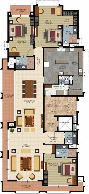 Ashed Regency Florence (3BHK+3T (3,570 sq ft)   Servant Room 3570 sq ft)
