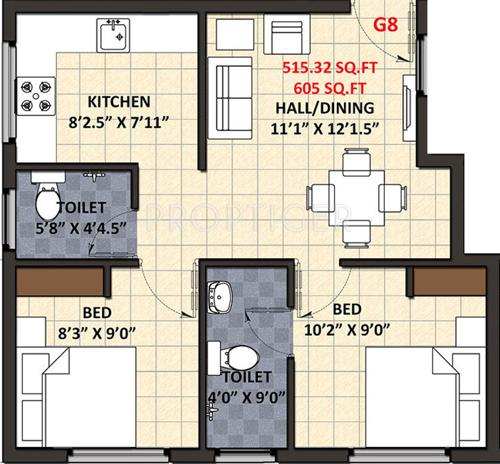 Annai Adarsha (2BHK+2T (605 sq ft) 605 sq ft) Annai Adarsha (2BHK+2T (605 sq ft) 605 sq ft)