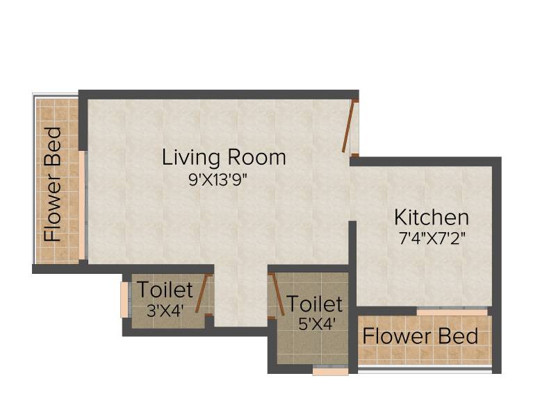 Qualcon Patel Residency (1BHK+1T (553 sq ft) 553 sq ft)