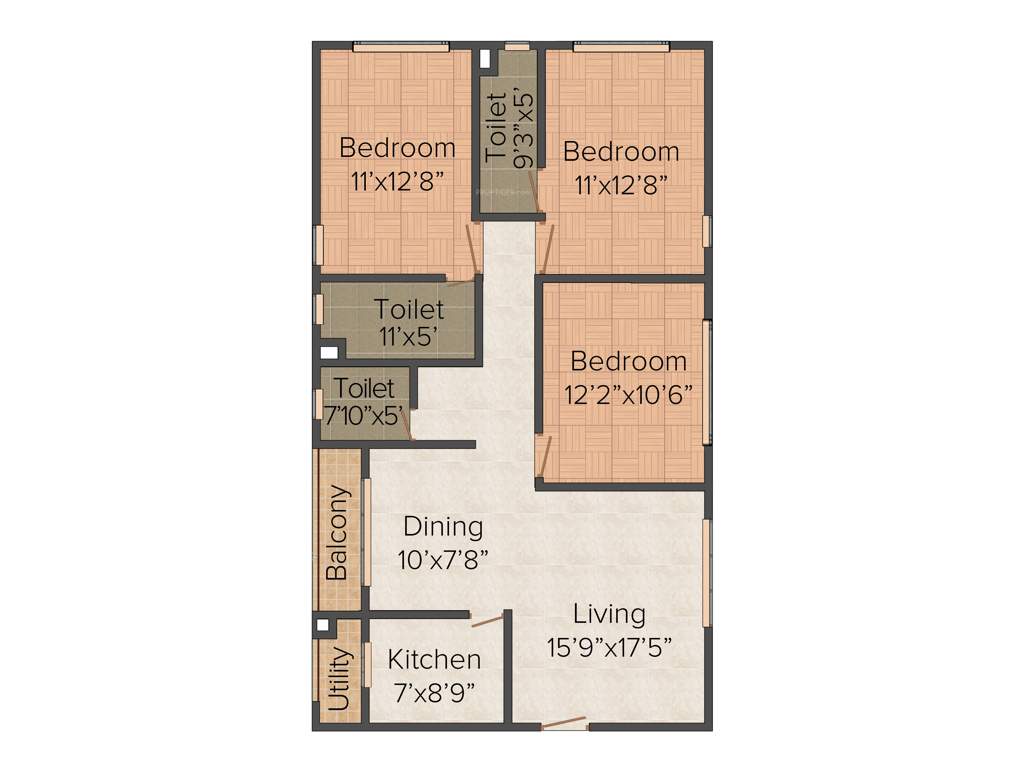 SY New Alipore Heights (3BHK+3T (1,875 sq ft) 1875 sq ft)