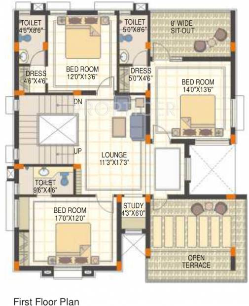Sri Aditya Fort View (4BHK+4T (3,280 sq ft)   Study Room 3280 sq ft)