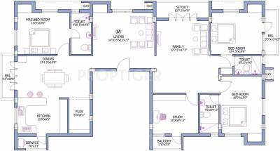 Firm Ragupathi (3BHK+3T (2,275 sq ft)   Study Room 2275 sq ft)