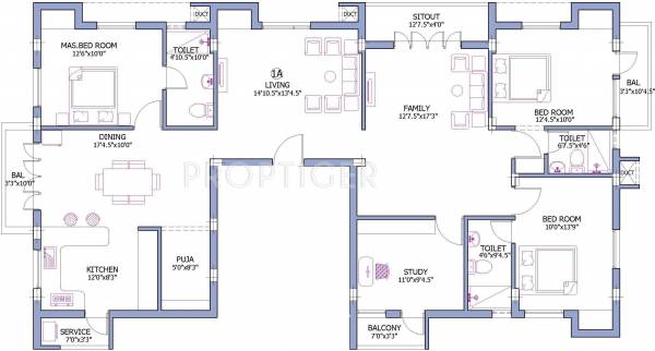 Firm Ragupathi (3BHK+3T (2,275 sq ft)   Study Room 2275 sq ft)
