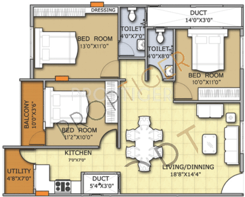 Amigo Sri Sai Royale (3BHK+2T (1,314 sq ft) 1314 sq ft) Amigo Sri Sai Royale (3BHK+2T (1,314 sq ft) 1314 sq ft)
