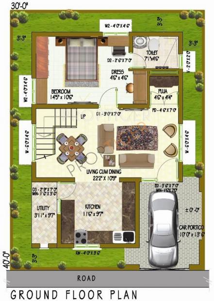 Excel Brindavan Gardens (3BHK+3T (1,624 sq ft)   Pooja Room 1624 sq ft)