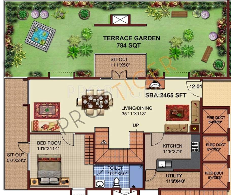 Mahaveer Riviera (3BHK+3T (2,465 sq ft) 2465 sq ft)