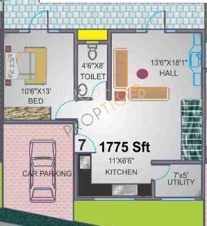 Sai Deccan Palm Villas (3BHK+3T (1,775 sq ft) 1775 sq ft)