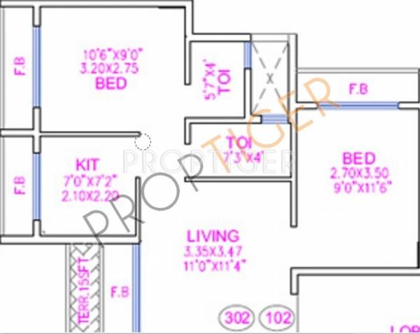 Advance Advance Joy (2BHK+2T (826 sq ft) 826 sq ft)