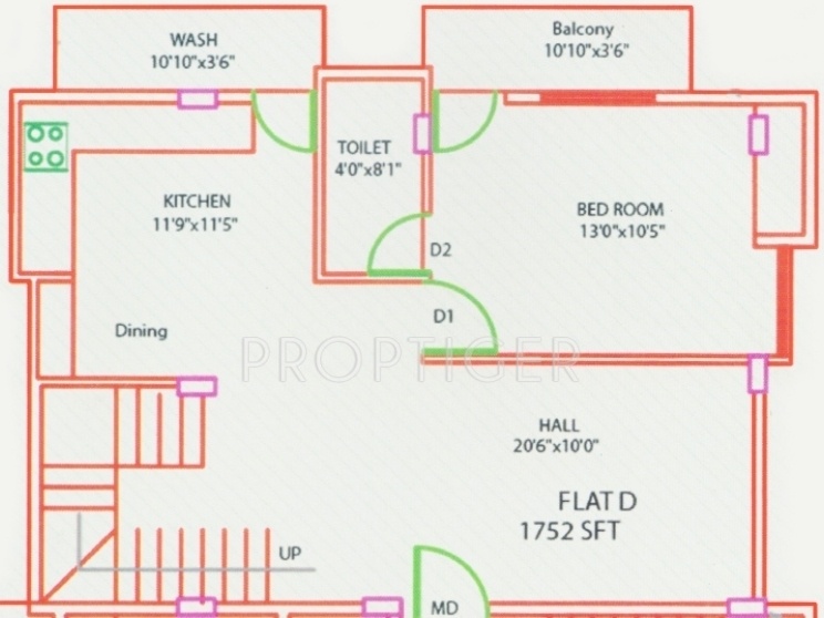 Ever Green Saathvic (3BHK+4T (1,752 sq ft)   Study Room 1752 sq ft)