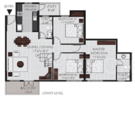  cressida Floor Plan Lower Level Duplex Plan