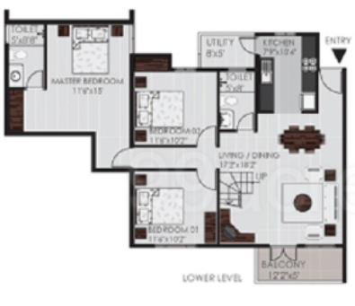  cressida Floor Plan Lower Level Duplex Plan