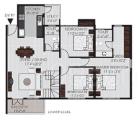  cressida Floor Plan Lower Level Duplex Plan