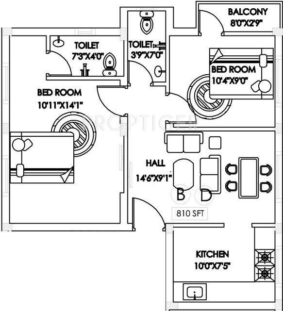 Le Chandan (2BHK+2T (810 sq ft) 810 sq ft) Le Chandan (2BHK+2T (810 sq ft) 810 sq ft)