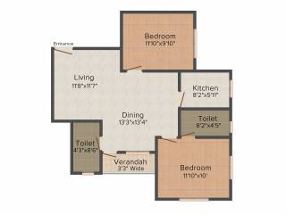 Skyline Harmony (2BHK+2T (990 sq ft) 990 sq ft) Skyline Harmony (2BHK+2T (990 sq ft) 990 sq ft)