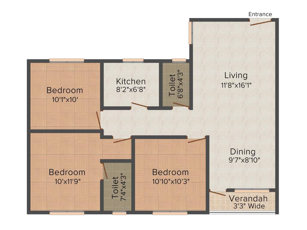 Skyline Harmony (3BHK+3T (1,205 sq ft) 1205 sq ft)