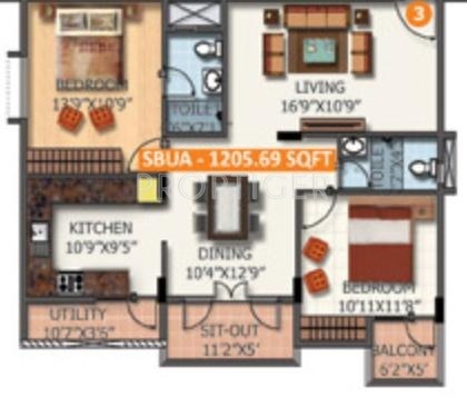 Amrutha Sarovar (2BHK+2T (1,205 sq ft) 1205 sq ft) Amrutha Sarovar (2BHK+2T (1,205 sq ft) 1205 sq ft)