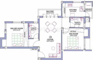 Firm Alora (2BHK+2T (925 sq ft) 925 sq ft)