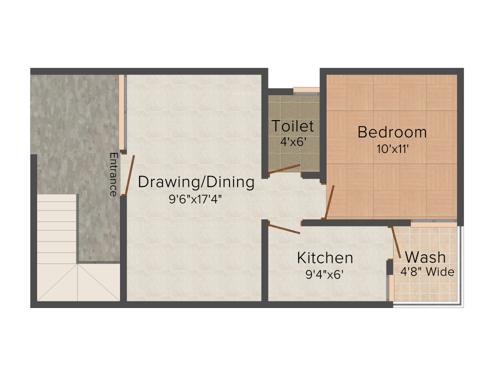 Rai Homes India Bhavya City Phase II 2BHK+2T (825 sq ft)