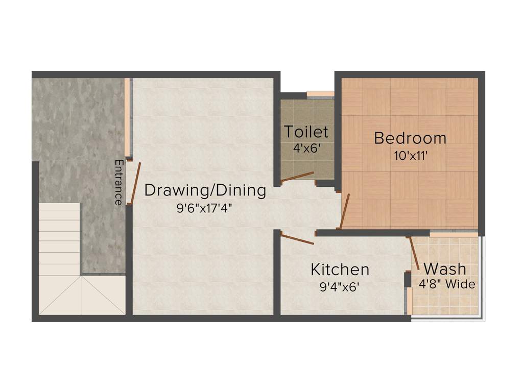 Rai Homes India Bhavya City Phase II 2BHK+2T (825 sq ft)