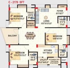 Neptune Summit 696 (3BHK+4T (2,170 sq ft)   Pooja Room 2170 sq ft)