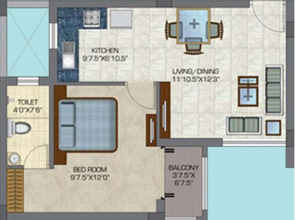 Doshi Euphoria (1BHK+1T (635 sq ft) 635 sq ft)