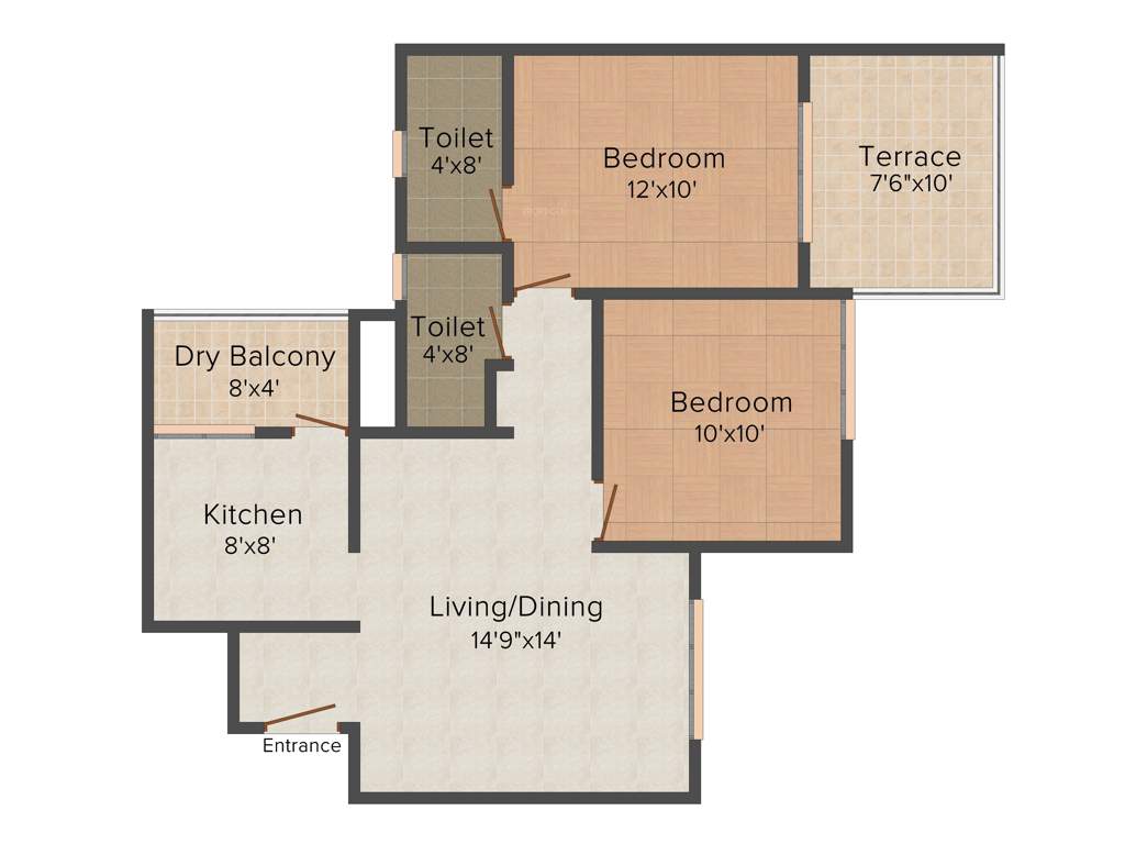 Agarwal Sai Sanskruti (2BHK+2T (910 sq ft) 910 sq ft)