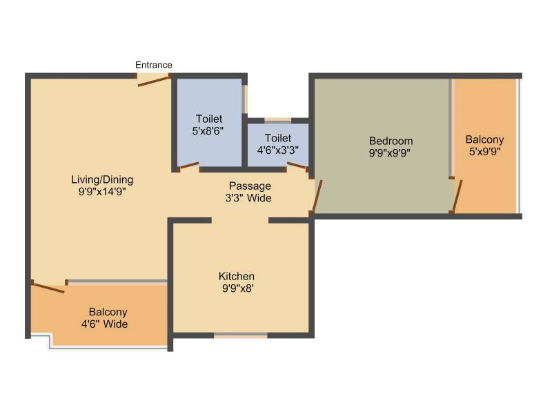 Manas Ashmit Residency (1BHK+1T (577 sq ft) 577 sq ft)