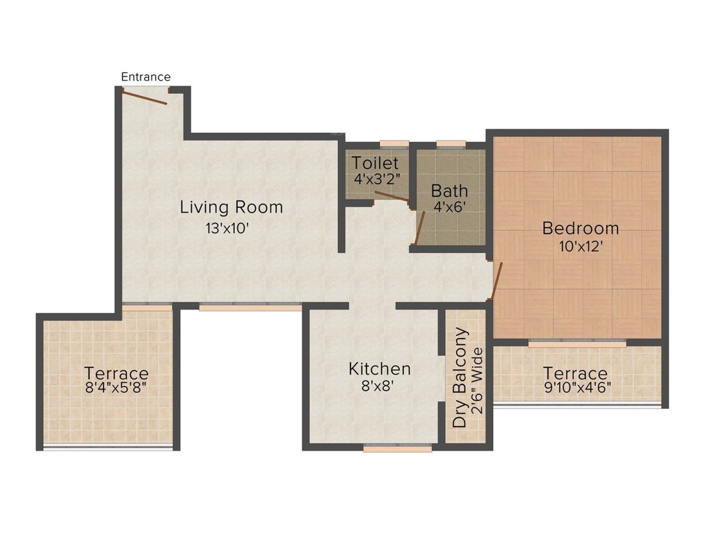 Krisala Krisanta Skyline (1BHK+1T (683 sq ft) 683 sq ft)