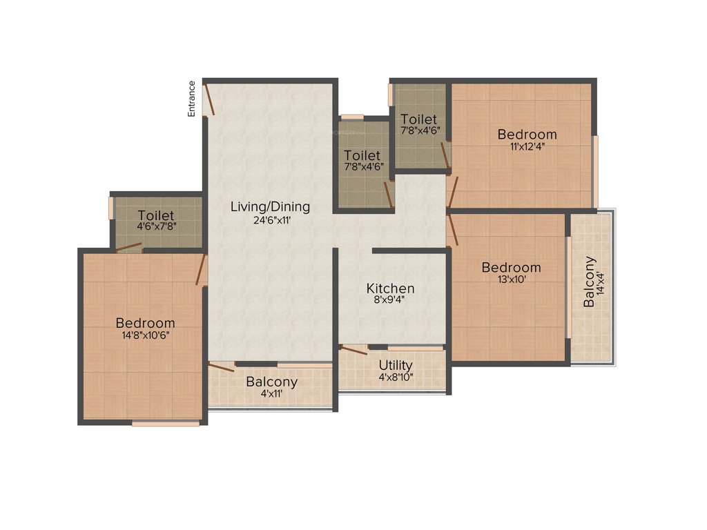 Vineyard Chrysolite (3BHK+3T (1,522 sq ft) 1522 sq ft)