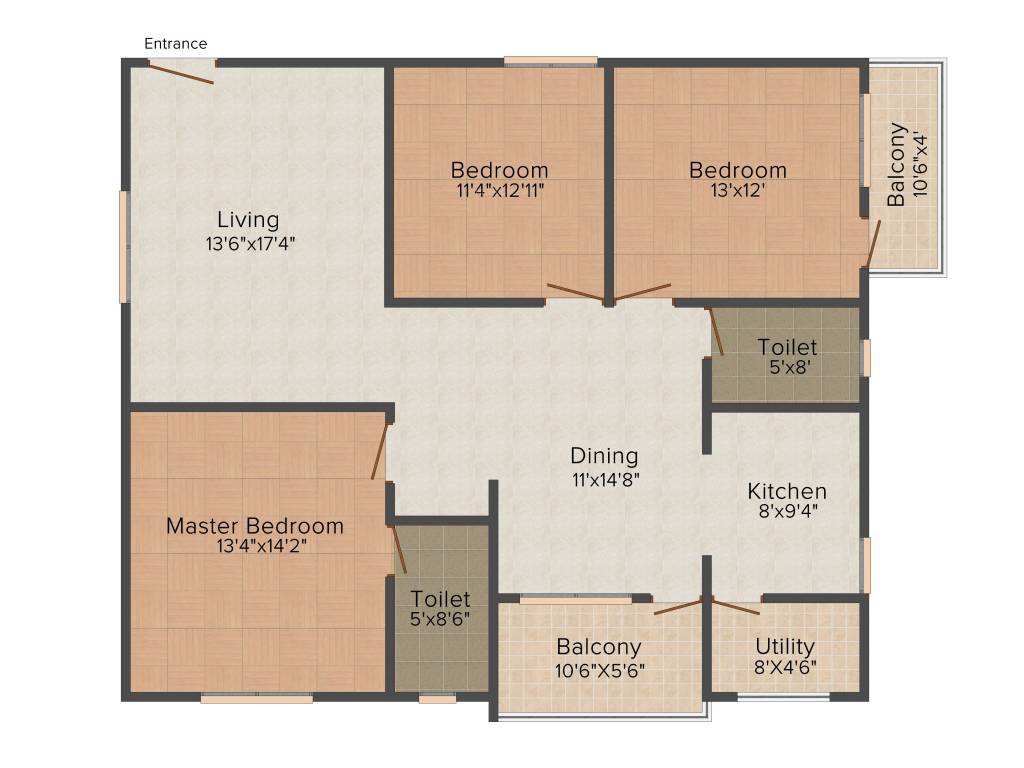 AR Tranquil Greens (3BHK+2T (1,695 sq ft) 1695 sq ft)