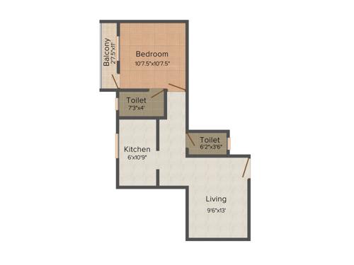 CC Mithila (1BHK+2T (625 sq ft) 625 sq ft)