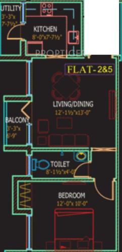 Fifth The Nook (1BHK+1T (539 sq ft) 539 sq ft)
