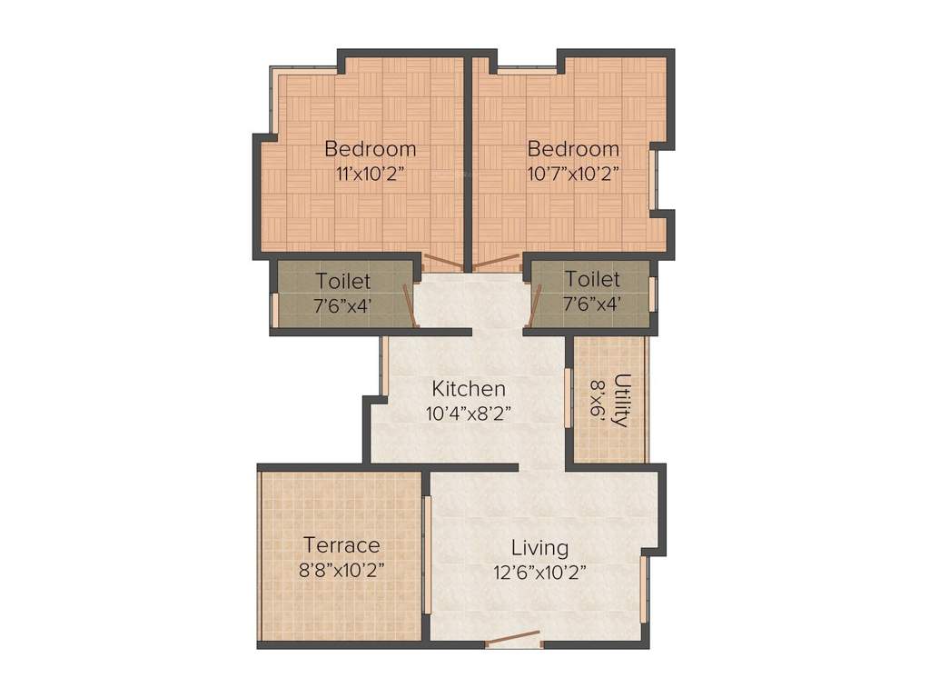 WelHome Galaxy (2BHK+2T (893 sq ft) 893 sq ft)