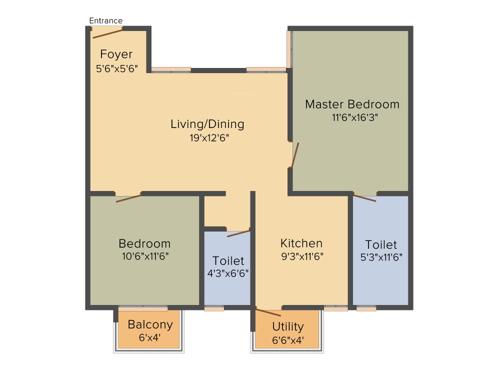 Indaus Tropika Gardens (2BHK+2T (1,060 sq ft) 1060 sq ft) Indaus Tropika Gardens (2BHK+2T (1,060 sq ft) 1060 sq ft)