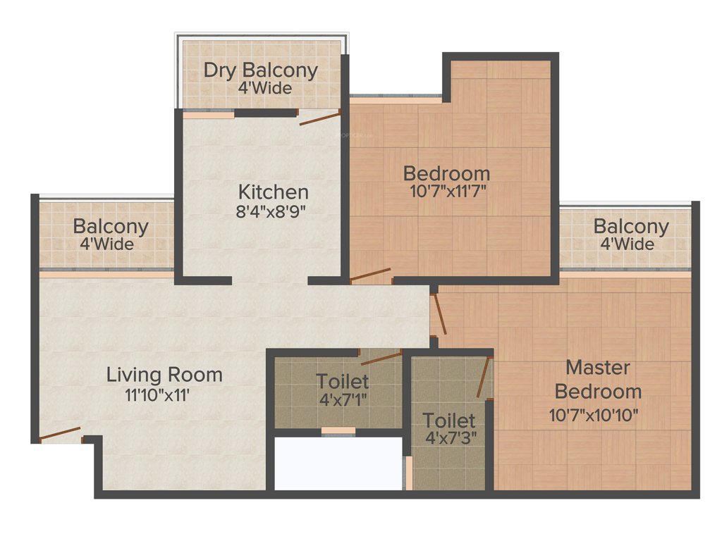Pushkar Snehangan (2BHK+2T (810 sq ft) 810 sq ft)