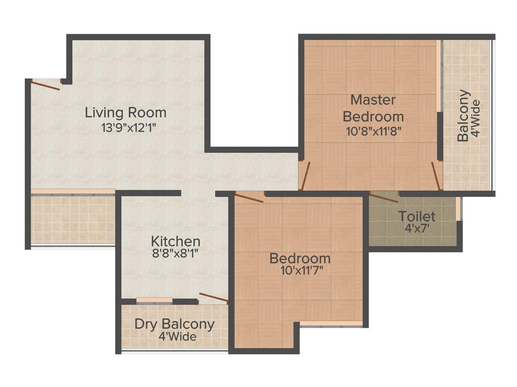 Pushkar Snehangan (2BHK+2T (852 sq ft) 852 sq ft)