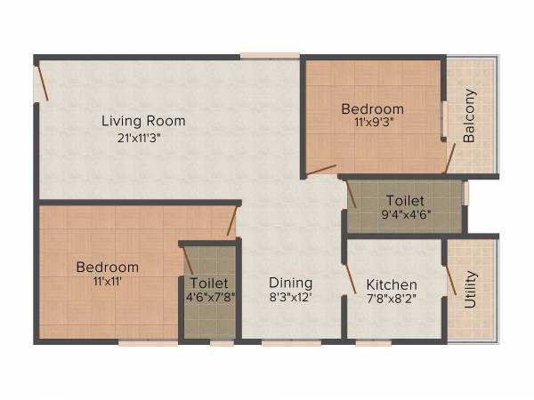 BM Silver Spring (2BHK+2T (1,047 sq ft) 1047 sq ft) BM Silver Spring (2BHK+2T (1,047 sq ft) 1047 sq ft)