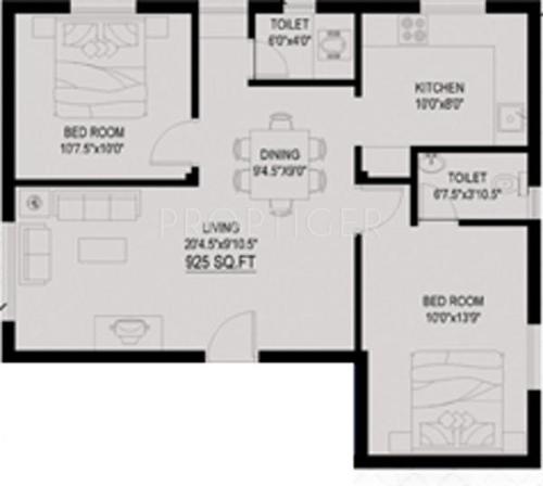 Vin Vin Orient (2BHK+2T (925 sq ft) 925 sq ft) Vin Vin Orient (2BHK+2T (925 sq ft) 925 sq ft)