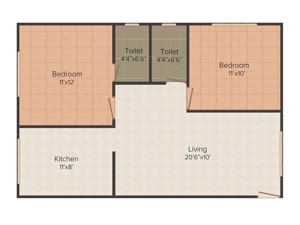 CC Pavithram (2BHK+2T (876 sq ft) 876 sq ft)