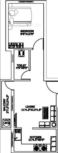 CC Aurovilla (1BHK+1T (393 sq ft) 393 sq ft)