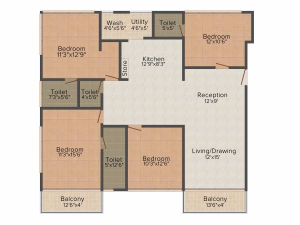 Bakeri Sonnet (4BHK+4T (2,740 sq ft) 2740 sq ft)