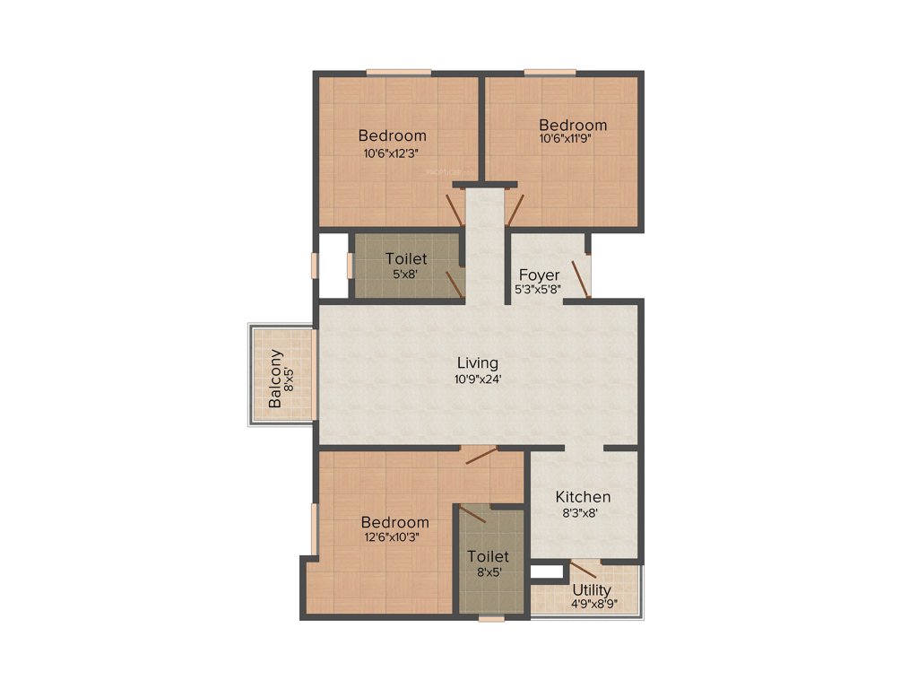 Vikram Vishwas Gardenia (3BHK+3T (1,345 sq ft) 1345 sq ft)