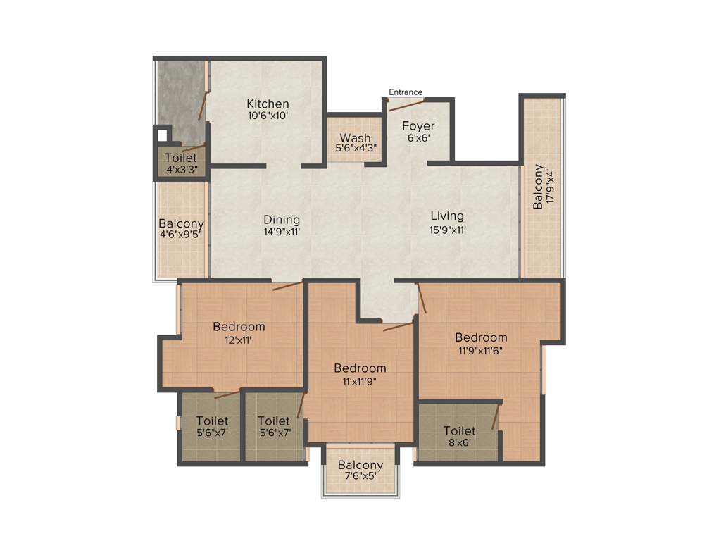 Artech Sanam (3BHK+3T (1,825 sq ft) 1825 sq ft)