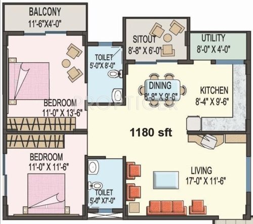 Sumadhura Anandam (2BHK+2T (1,180 sq ft) 1180 sq ft)