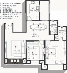 Hiranandani Brentwood (2BHK+2T (1,295 sq ft) 1295 sq ft)