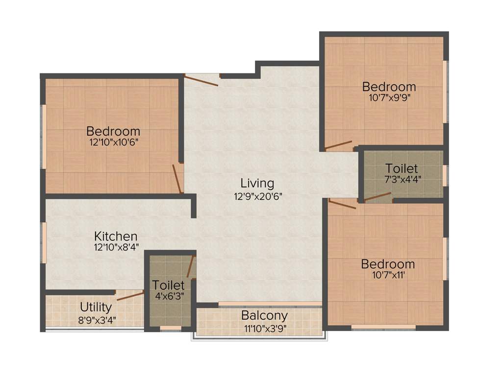 Arasur Ampal (3BHK+3T (1,132 sq ft) 1132 sq ft)