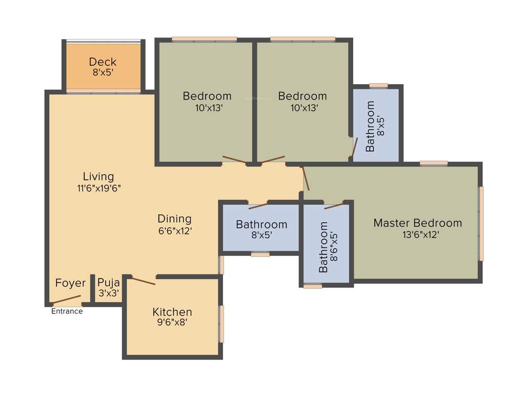 Hiranandani Sinovia (3BHK+3T (1,445 sq ft) + Pooja Room 1445 sq ft)