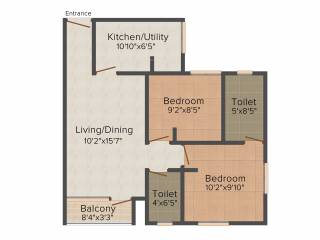 Mohan Raga (2BHK+2T (717 sq ft) 717 sq ft) Mohan Raga (2BHK+2T (717 sq ft) 717 sq ft)
