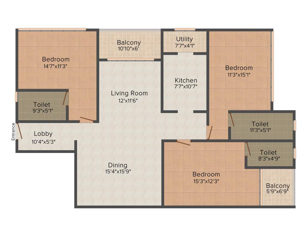 Lancor Cirrus (3BHK+3T (1,988 sq ft) 1988 sq ft)