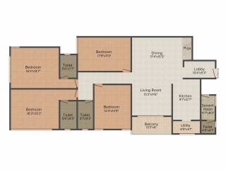 Lancor Cirrus (4BHK+3T (2,670 sq ft)   Servant Room 2670 sq ft)